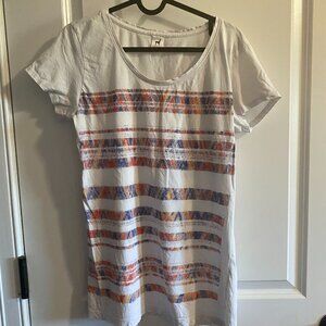 Peruvian Connection Colorful Aztec Print Cap Sleeved Tshirt Women's M